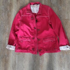 Vintage Denver Hayes Women's Red Toggle Jacket Size XL